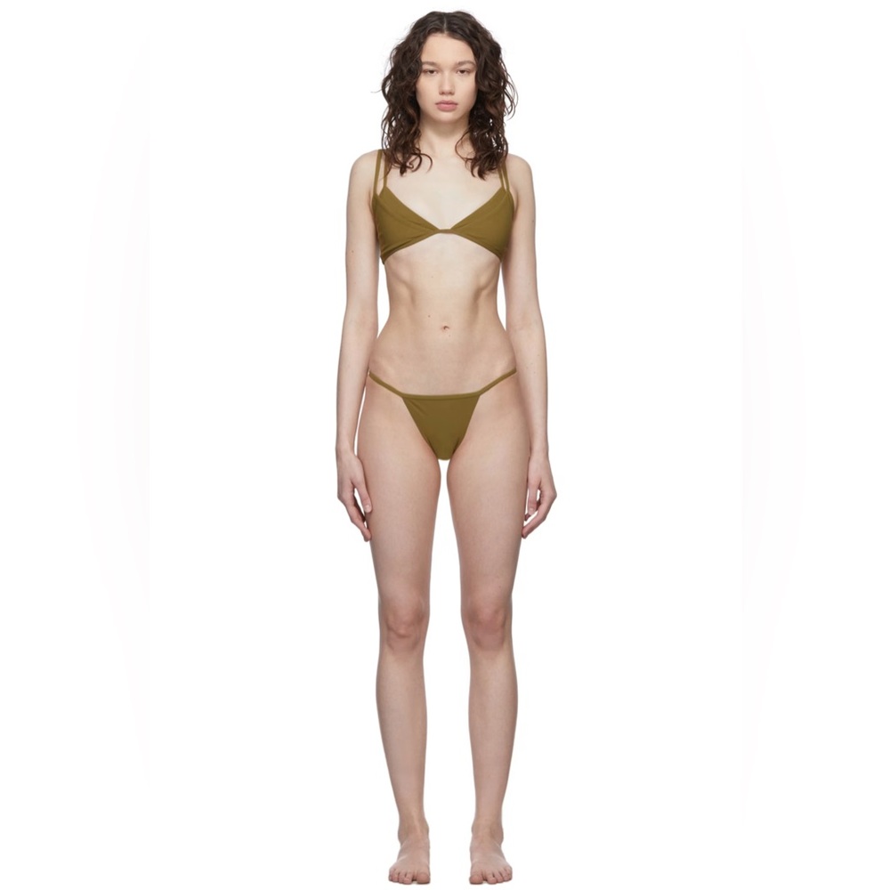 CHRISTOPHER ESBER • Khaki Green Double Triangle Bikini